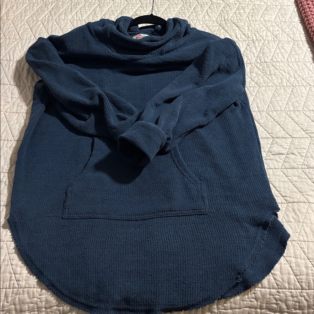 Free People Beach Slouchy Hooded Pullover Coastal Oversized Sweater Size S